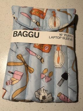 New! BAGGU Puffy 16" Recycled Laptop Sleeve “get ready with me” NWT